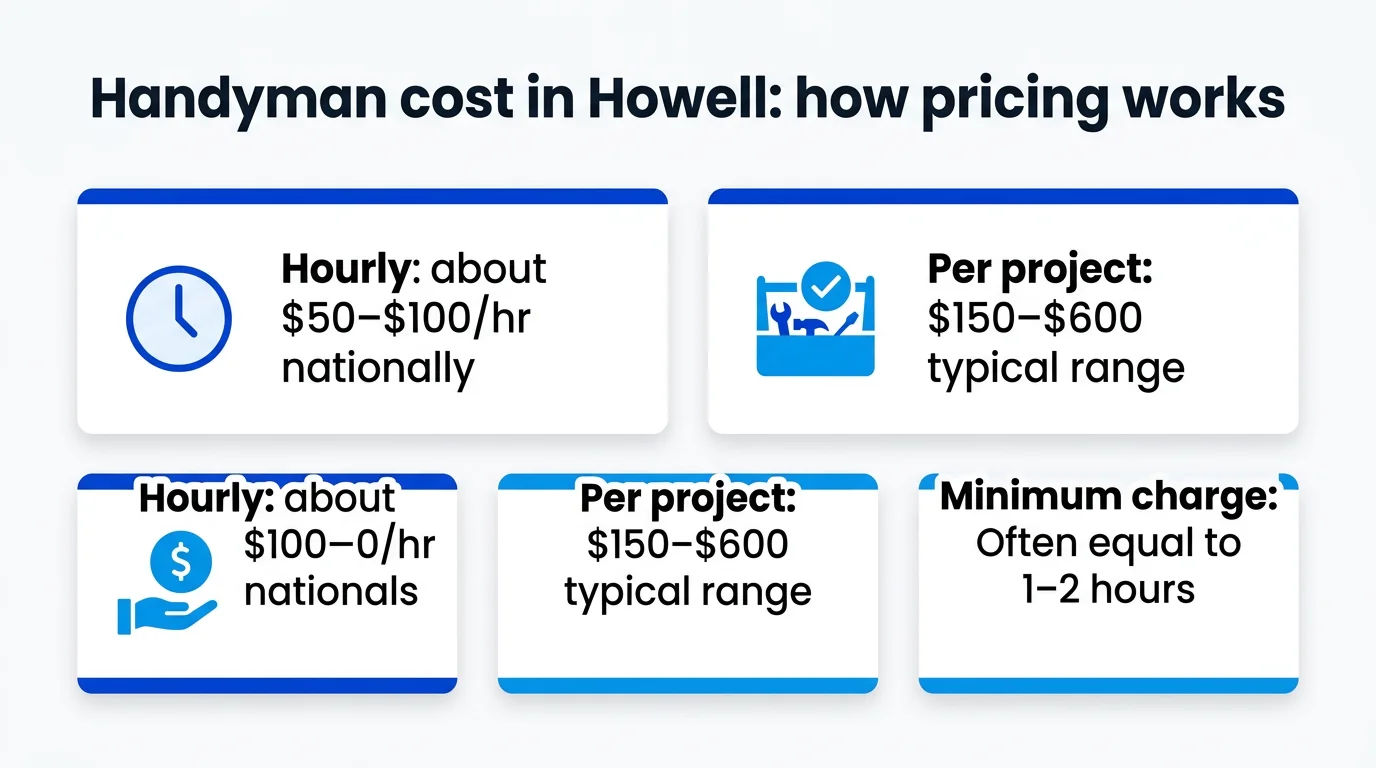 Handyman cost in Howell: how pricing works infographic