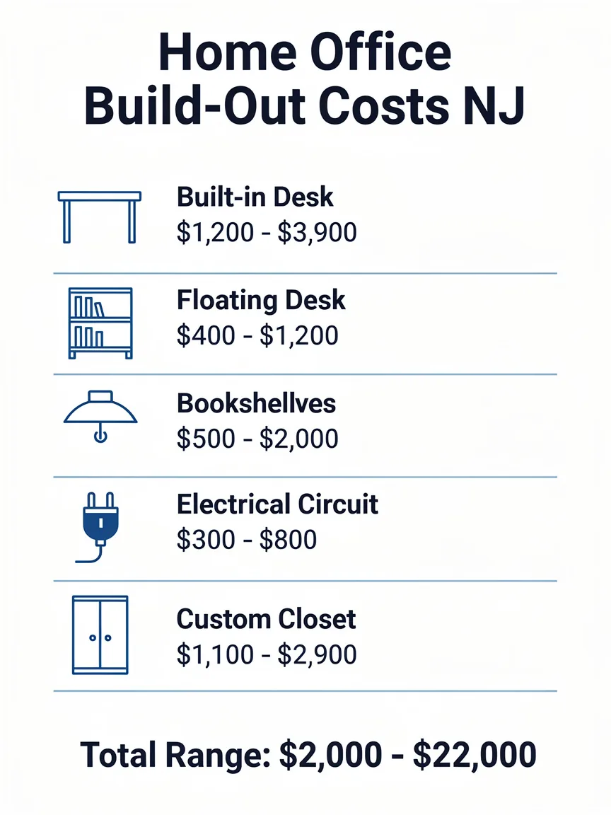 Home Office Build-Out Cost Guide NJ 2026 Infographic