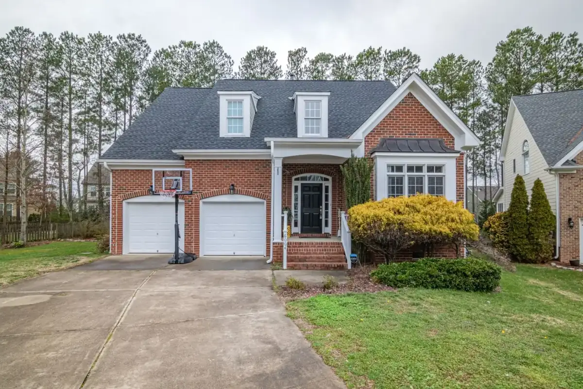 Brick-front suburban house