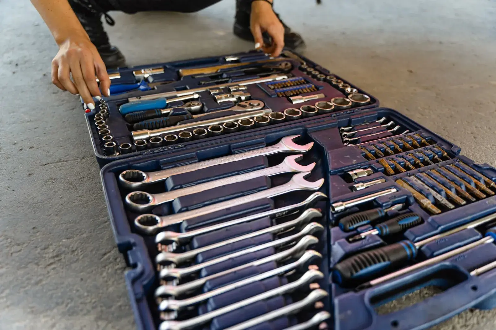 Organised toolbox and hand tools