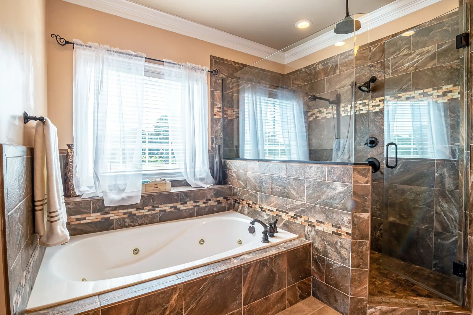 Walk-in shower enclosure being installed