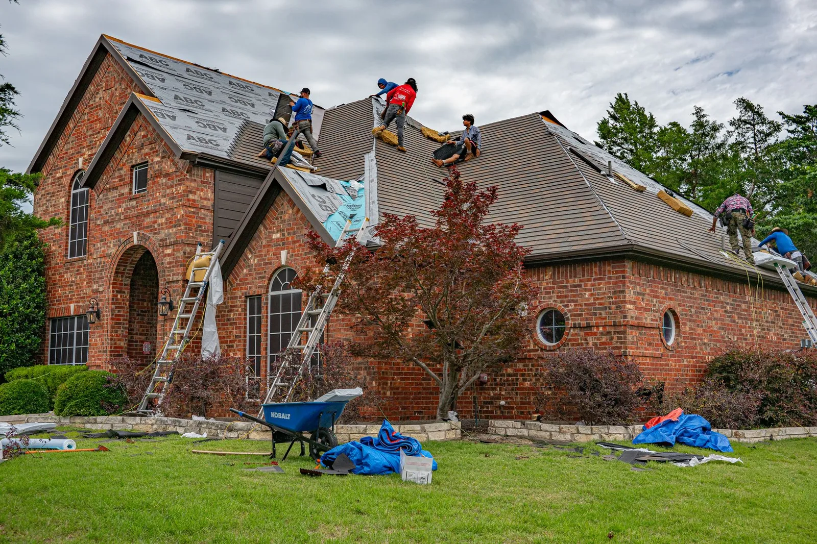 Exterior siding being replaced on a house