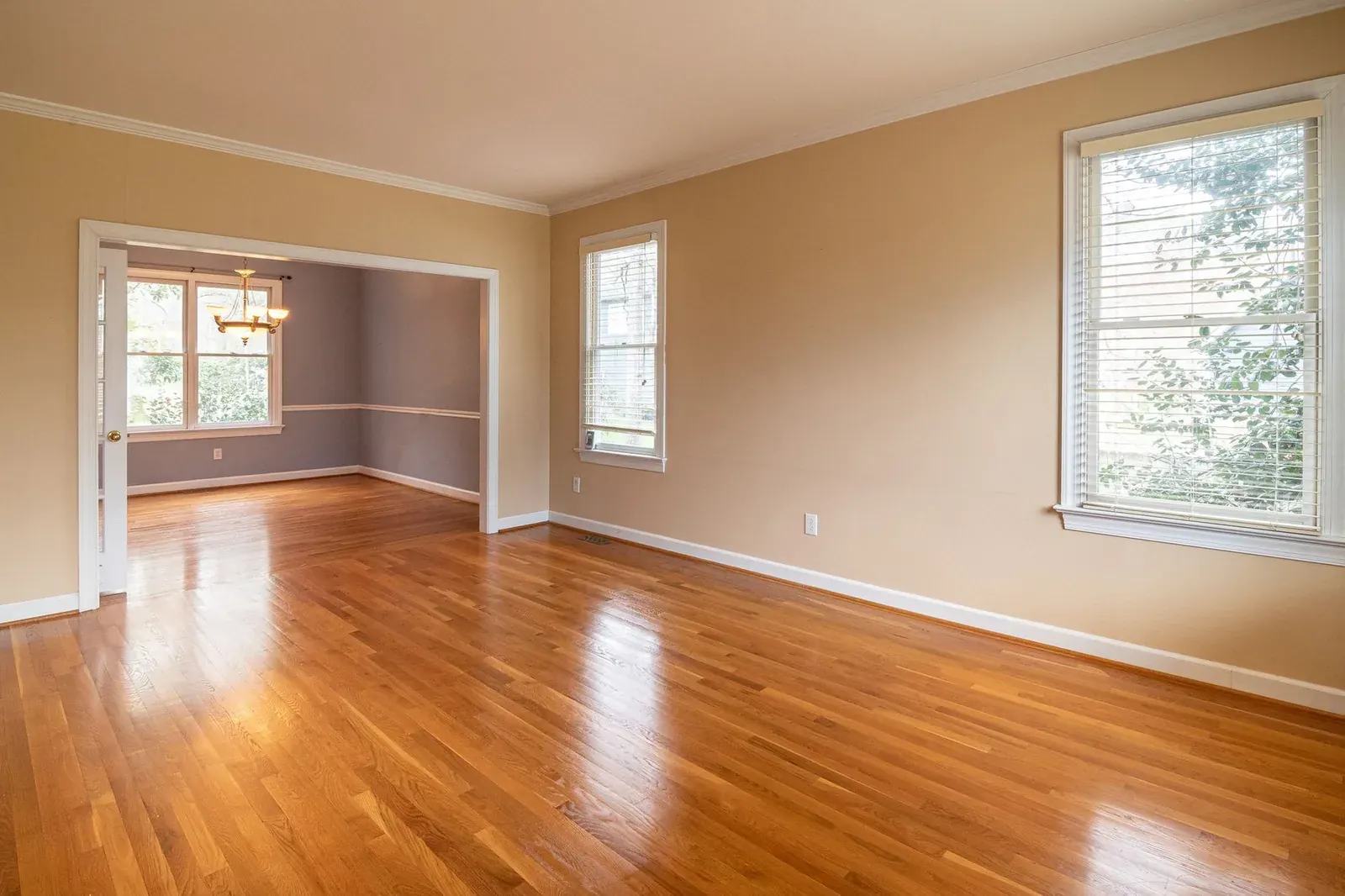 Hardwood flooring being laid
